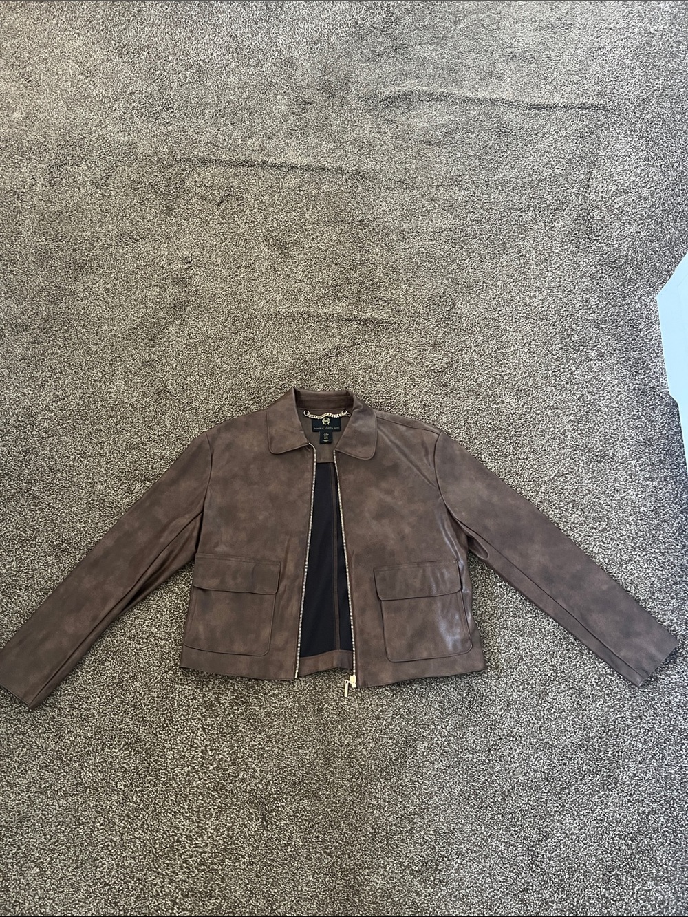 House of Harlow 1960 Brown Leather Bomber Jacket